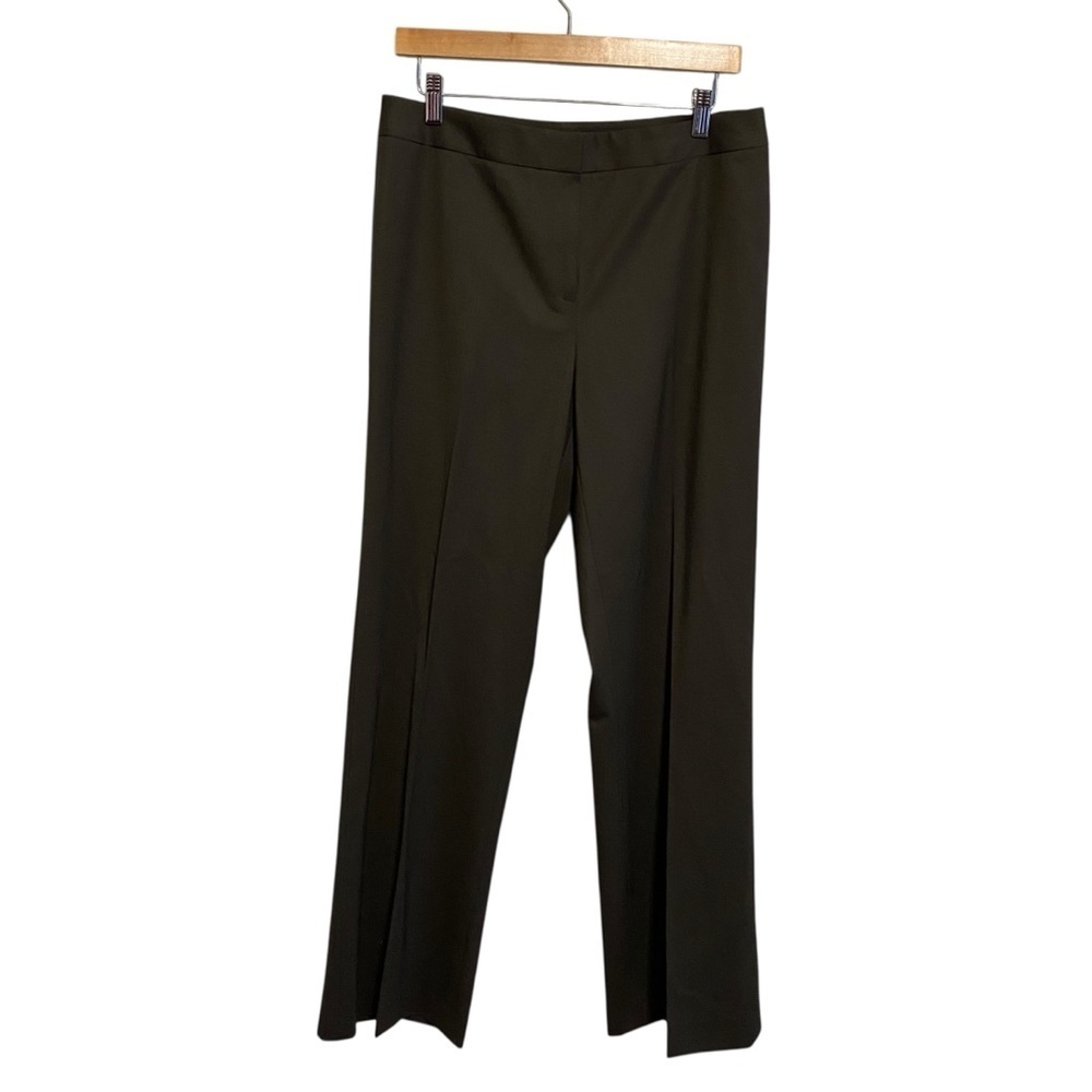 Lafayette 148 Brown Mid Rise Menswear Wool Blend Office Chic Trouser Size 10